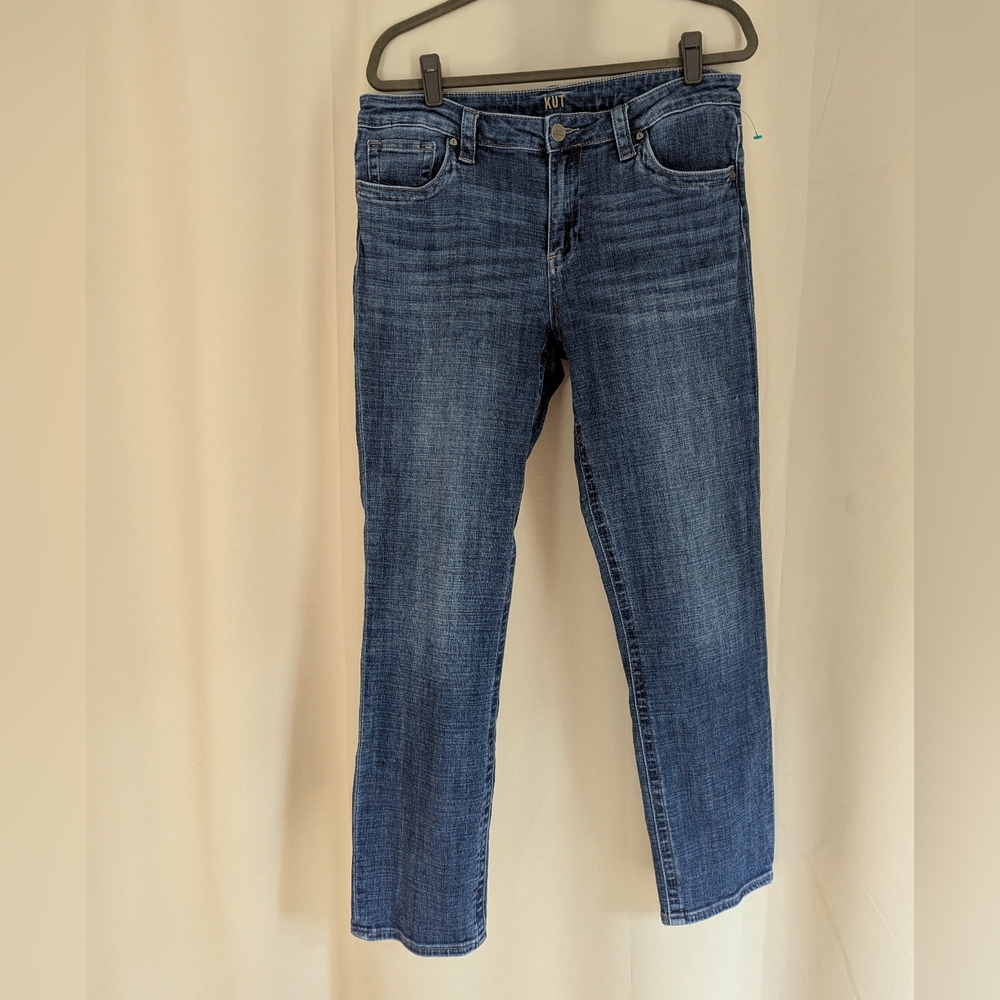 Kut from the Kloth Women's Sz12 Medium Blue Straight Leg Jeans With Stretch EUC